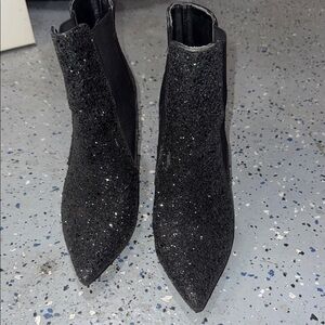 Zara Sparkling Black Ankle Booties